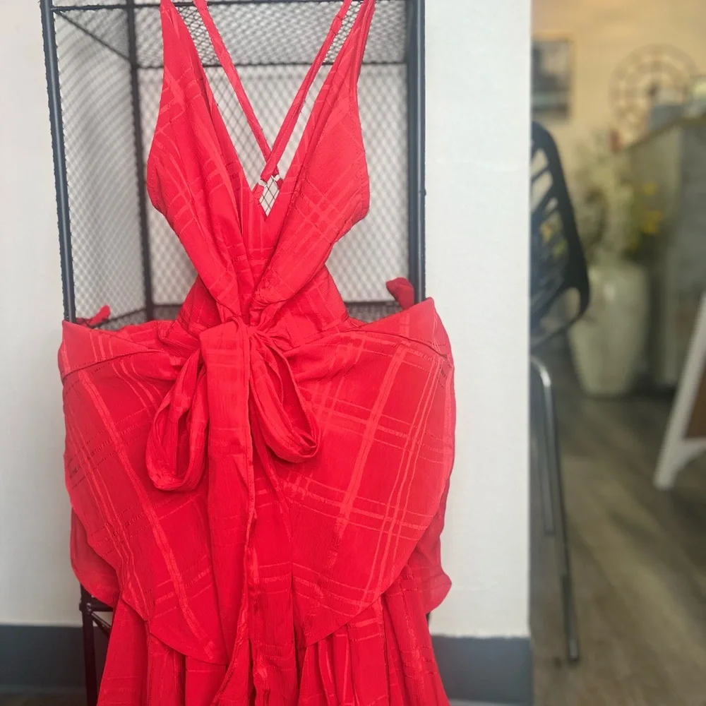 Red Ruffled Romper - Picture 2 of 3
